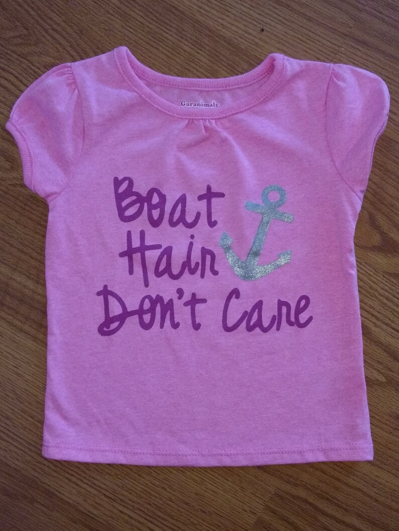 Boat Hair Don T Care Toddler Girls Hot Pink Short Sleeve Etsy