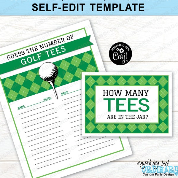 Golf Party Guessing Game Etsy Golf Party Guessing Game Etsy