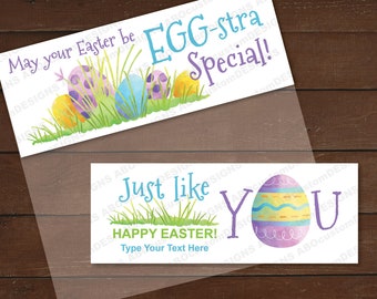 EGGstra Special Easter Bag Toppers | Printable Easter Egg Favor Labels with EDITABLE signature field | INSTANT DOWNLOAD | digital file