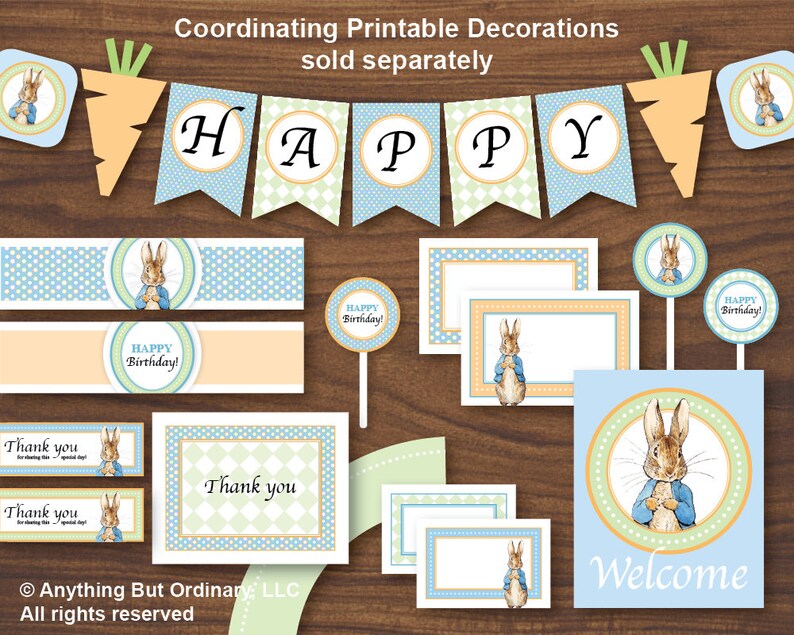 Peter Rabbit Birthday Party Invitation Printable Vintage | Etsy