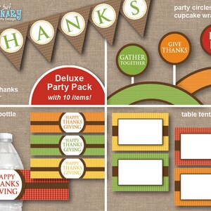 Printable Thanksgiving Decorations, Gather Together Give Thanks Eat Pie Deluxe Party Pack, INSTANT DOWNLOAD, DIY digital file