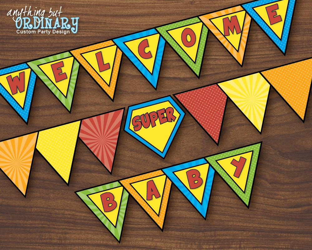 Diy Superhero Baby Shower Banner Welcome Baby Instant Etsy Diy Superhero Baby Shower Banner Welcome Baby Instant Etsy