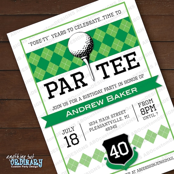Golf Birthday Invitations Printable Golf Birthday Partee - Etsy