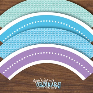 Mermaid Cupcake Wrappers, Under the Sea, INSTANT DOWNLOAD, digital printable file