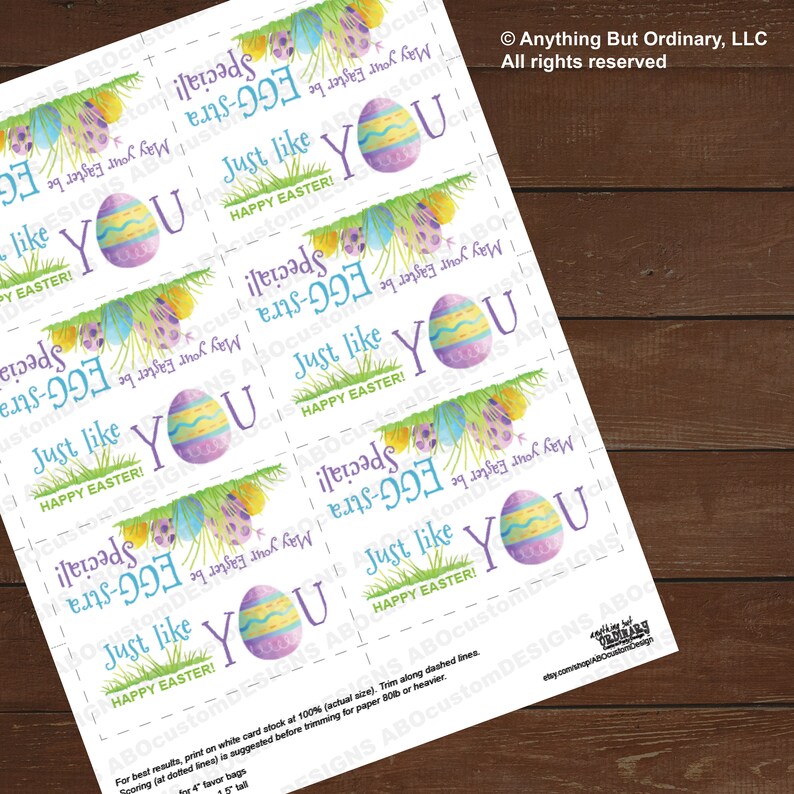 Eggstra Special Easter Bag Toppers Printable Easter Egg | Etsy