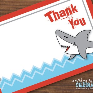 Shark Bite Thank You Note, Flat Card, DIY Editable ThankYou Card, INSTANT DOWNLOAD, digital printable file