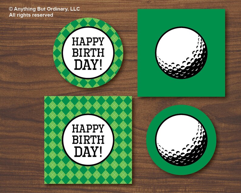 Golf Birthday Cupcake Toppers Printable Golf Themed Party - Etsy UK