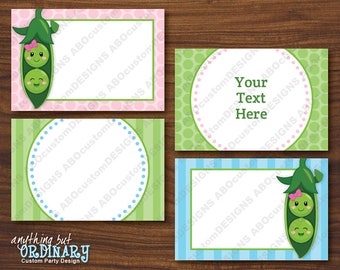 Editable Sweet Peas Tent Cards, Printable Two Peas in a Pod Folded Buffet Cards, Food Labels, INSTANT DOWNLOAD, digital file