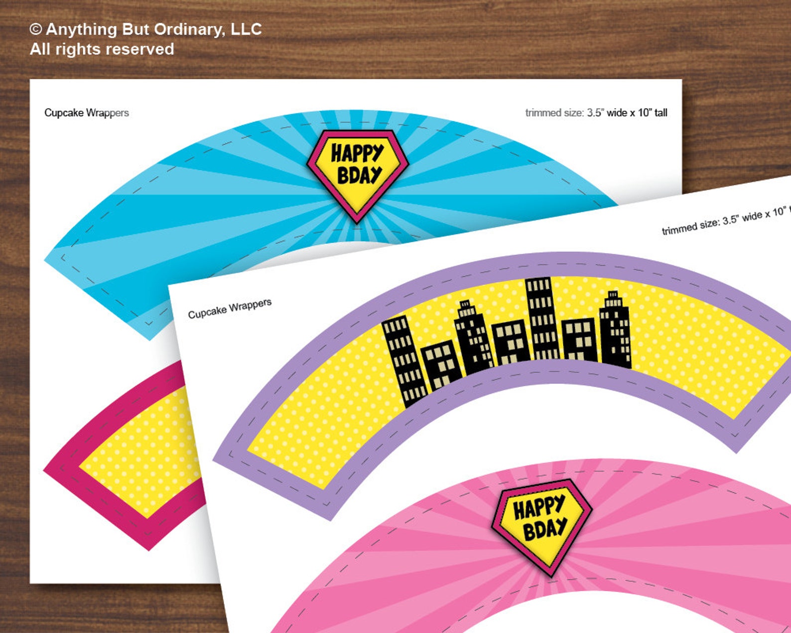 Girls Superhero Cupcake Wrappers Supergirl DIY Labels - Etsy
