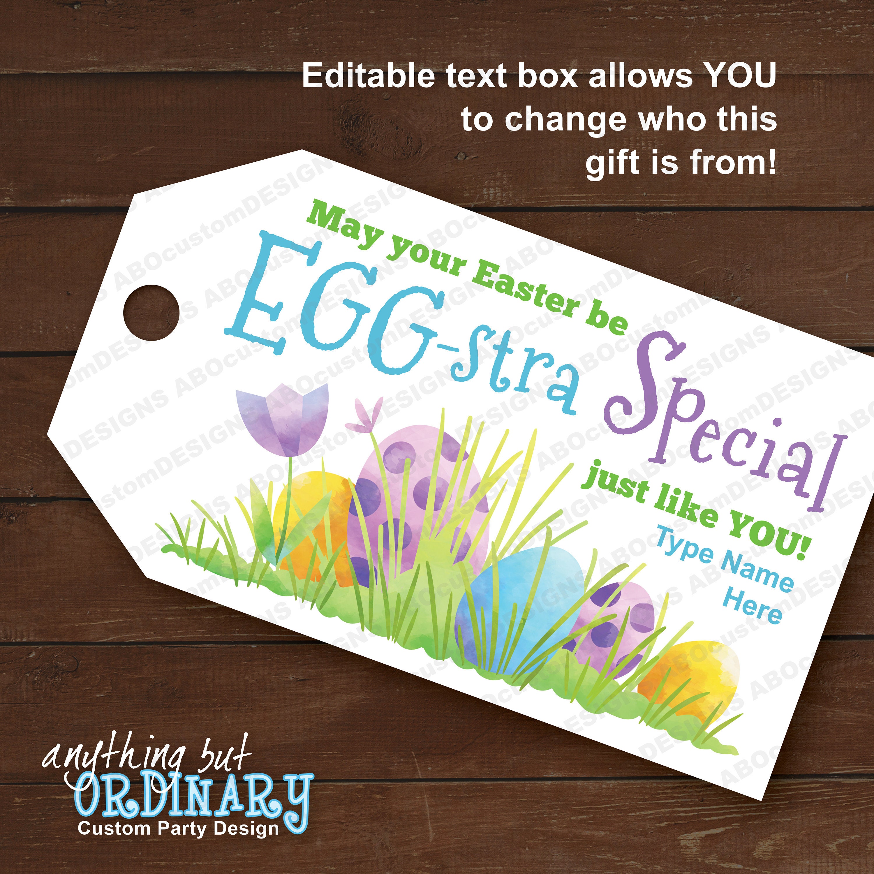 Eggstra Special Easter Tags Printable Easter Egg Rectangle - Etsy Australia
