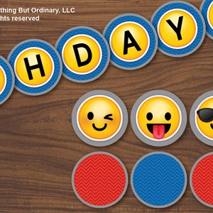 Boy's Emoji Birthday Banner, Printable Emoji Banner, DIY Emoticon ...