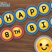 Boy's Emoji Birthday Banner, Printable Emoji Banner, DIY Emoticon ...