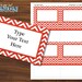 Red and White Label Cards, Editable Chevron Favor Tags, INSTANT DOWNLOAD, Digital Printable File ...