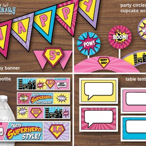 Girls Superhero Birthday, DIY Supergirl Printable Party Package ...