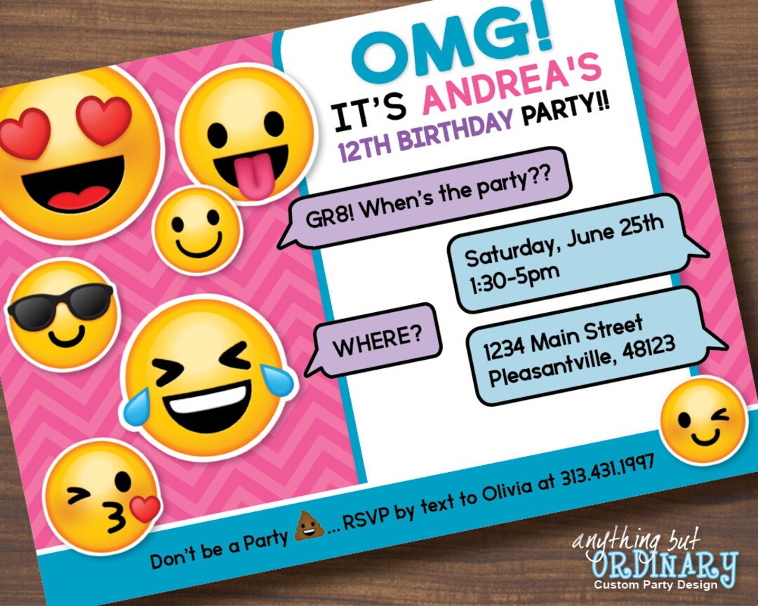 printable-emoji-birthday-party-invite-girl-s-emoji-invitations-digital-file-etsy