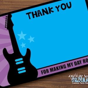 Rockstar Dankeskarte, flache Karte, EDITIERBARE Dankeskarte, INSTANT DOWNLOAD, digital druckbare Datei