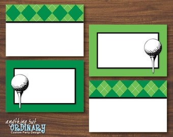 Golf Party Buffet Cards, Editable ParTEE Printable Food Labels, Table Tents, INSTANT DOWNLOAD, digital file