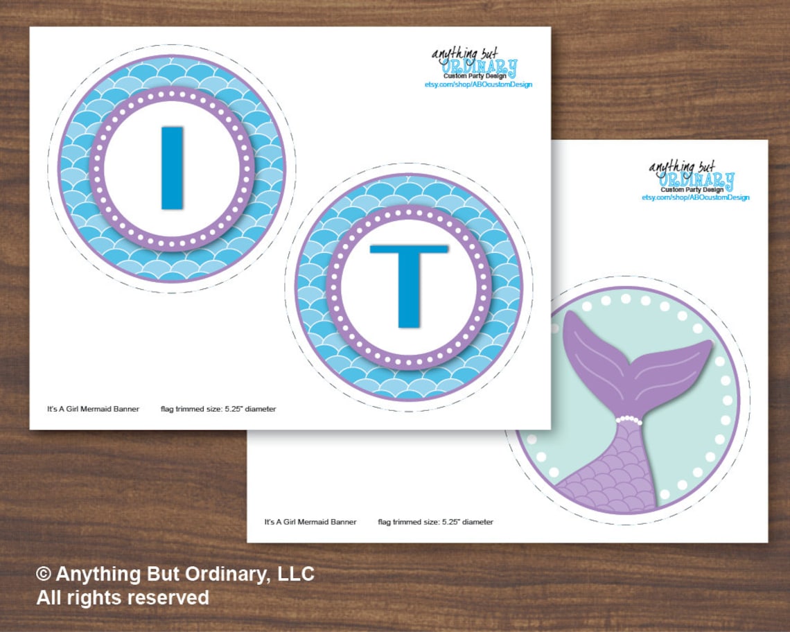 DIY Mermaid It's a Girl Banner INSTANT DOWNLOAD Printable - Etsy