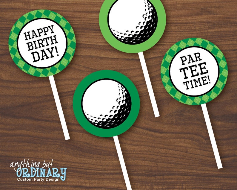Golf Birthday Cupcake Toppers Printable Golf Themed Party - Etsy UK