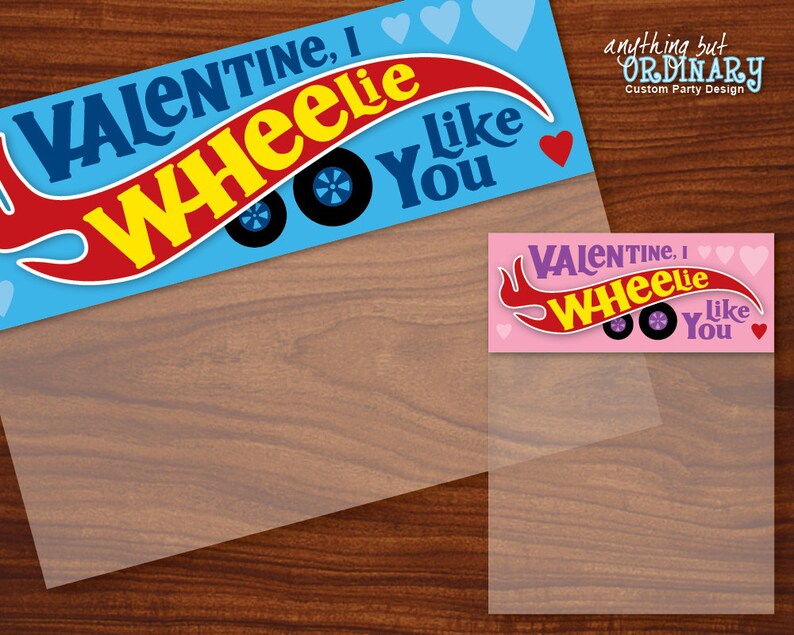 Wheelie Like You Valentine Bag Toppers / Printable Treat Bag Etsy