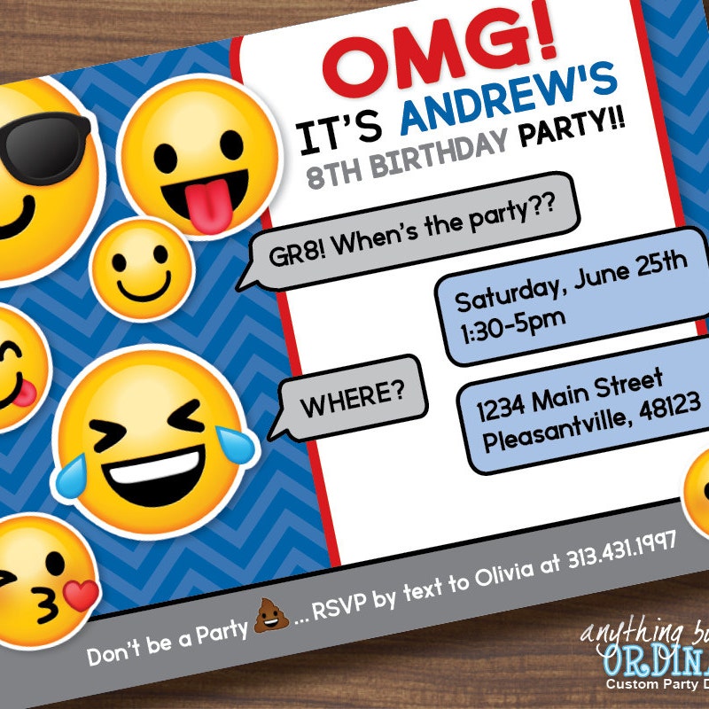 Emoji Invitation - Etsy