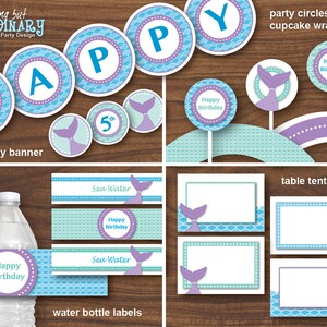 Mermaid Birthday Party Decorations, Printable Mermaid Party Decor ...