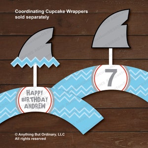 Shark Fin Cupcake Toppers | Printable Shark Party Fin Cut Outs ...