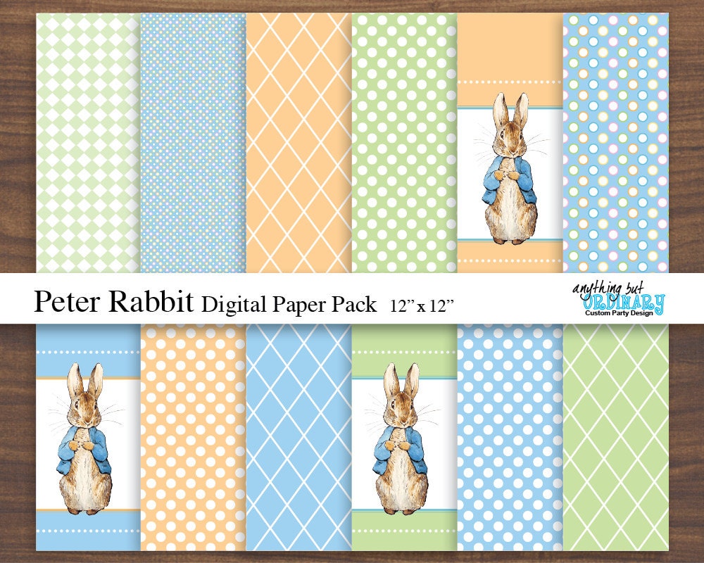 Peter Rabbit Digital Paper Peter Rabbit Background Pages Etsy