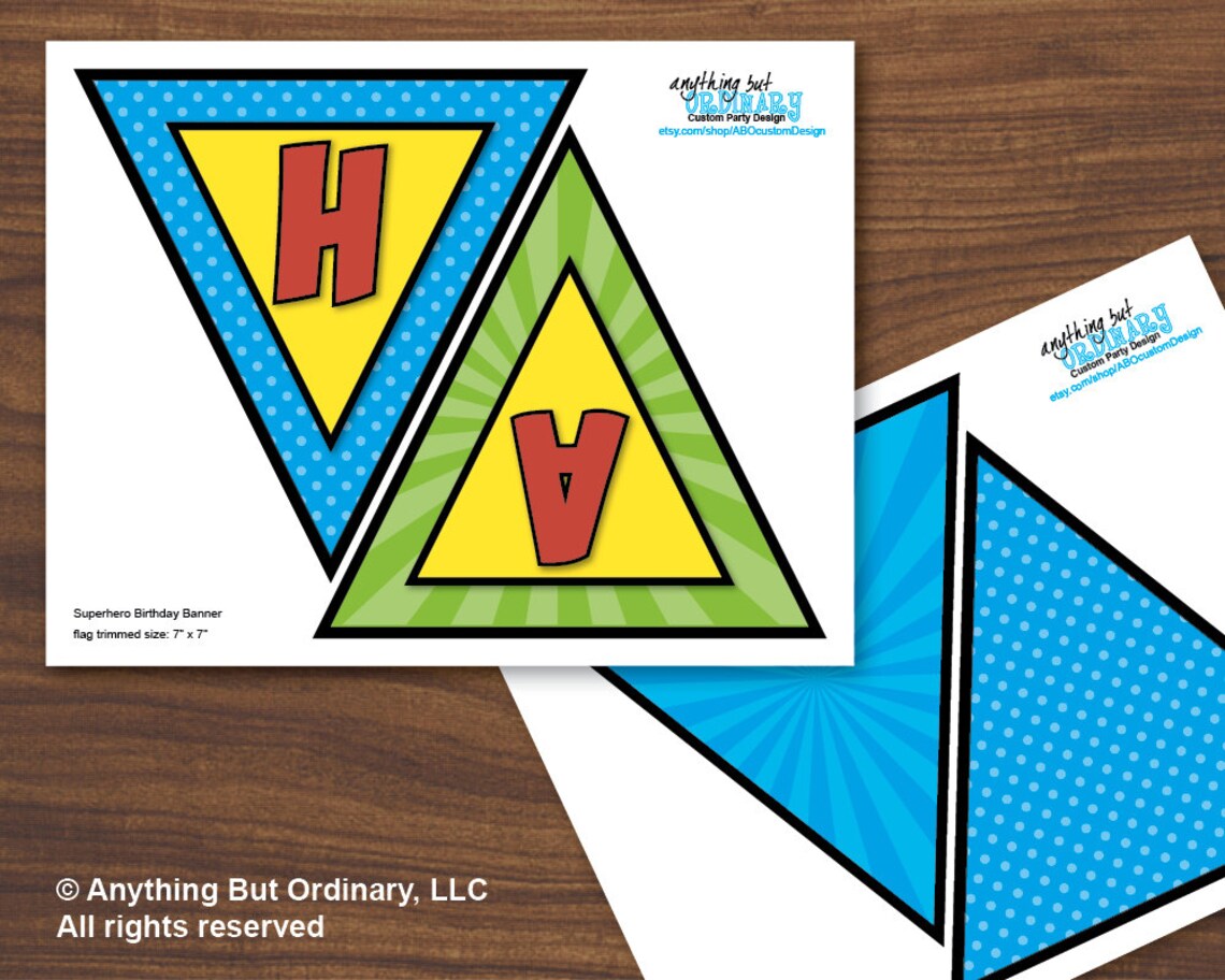 PERSONALIZED Superhero Birthday Banner DIY printable digital Etsy