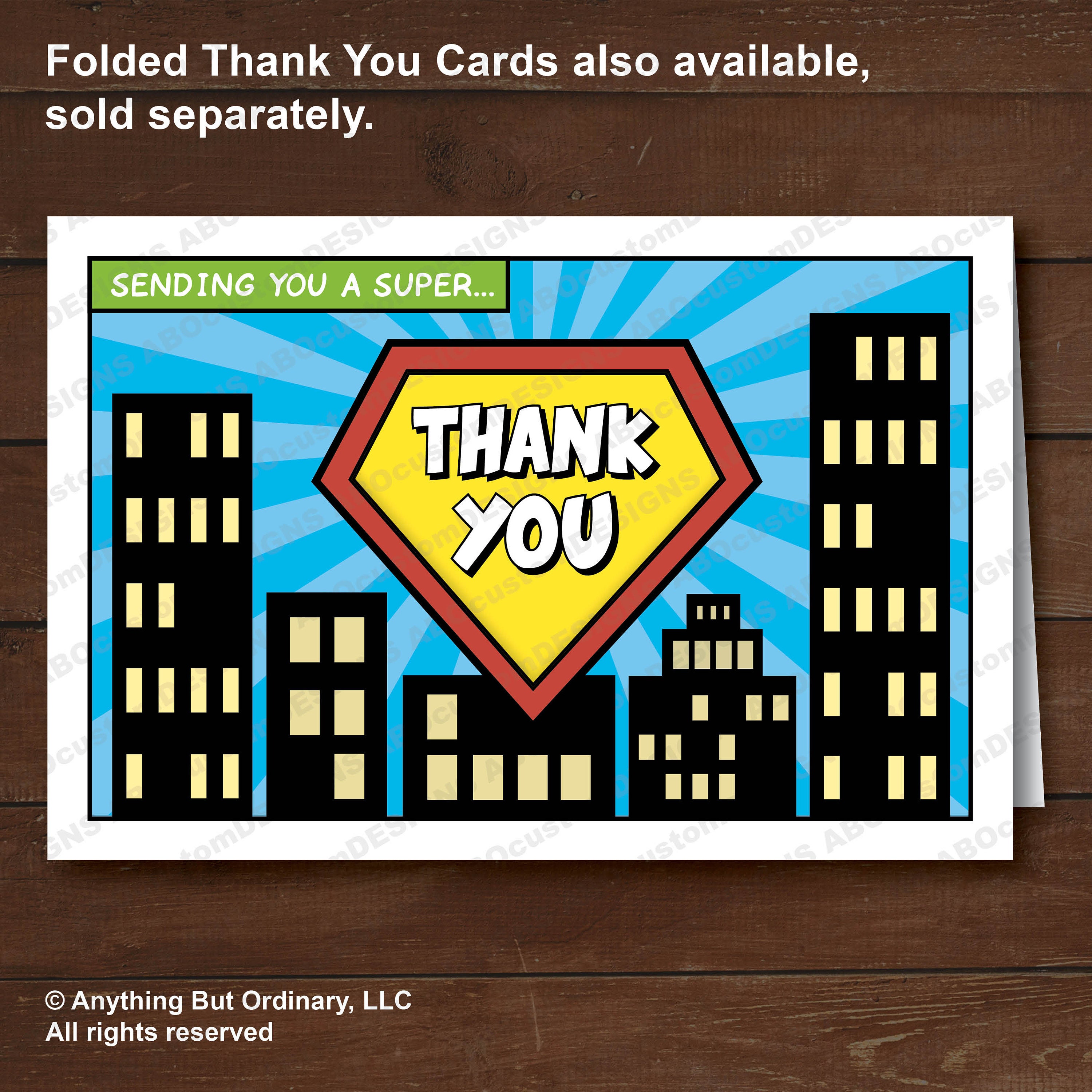 EDITABLE Superhero Thank You Note | Printable Super Hero Thank You Flat ...