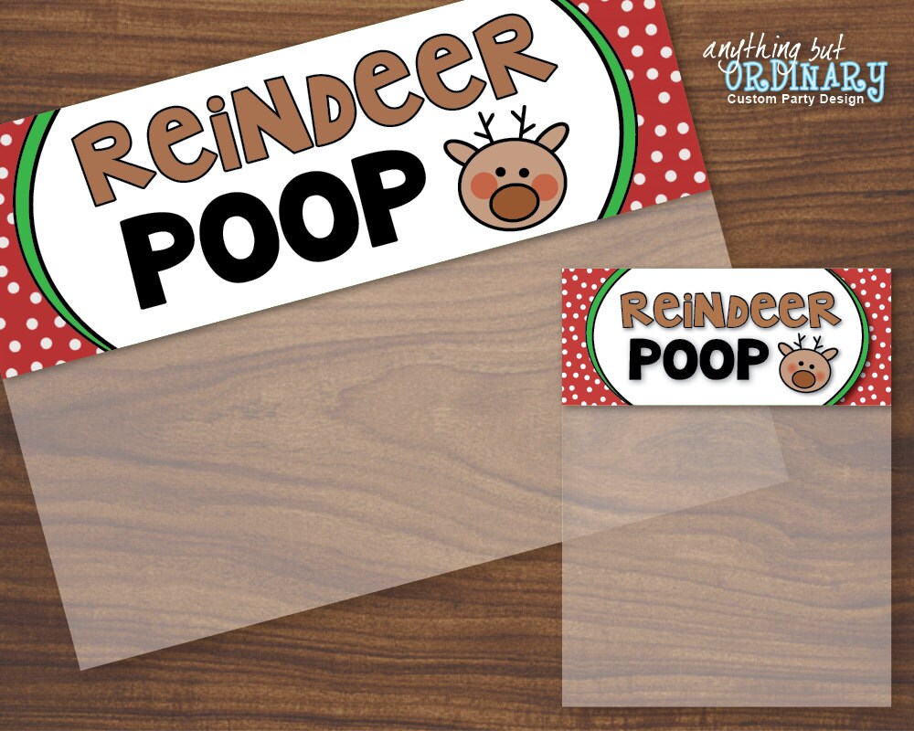 Printable reindeer poop labels
