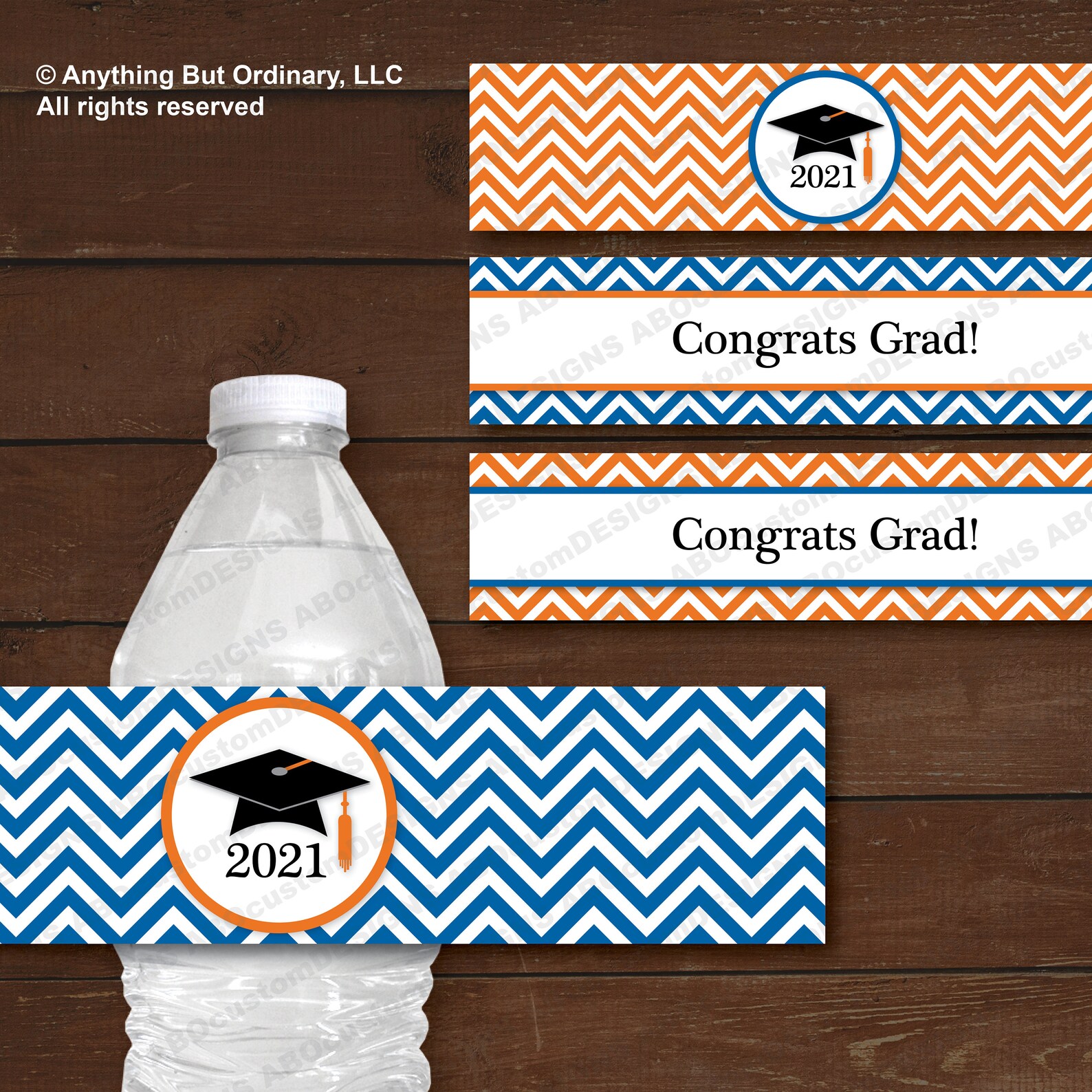 2021 Blue and Orange Graduation Decorations Printable Etsy Canada