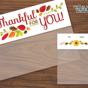 Printable Thankful for You Bag Toppers, Editable Autumn Treat Bag ...