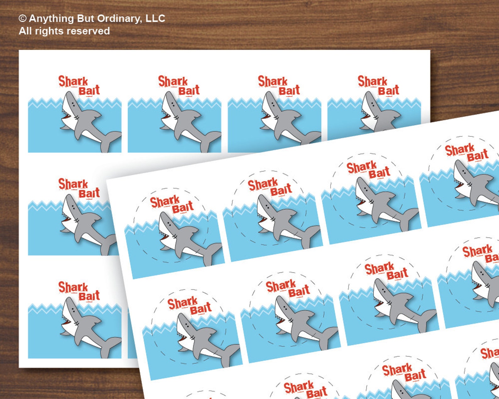 Shark Bait Favor Tags Printable Round Shark Labels INSTANT - Etsy