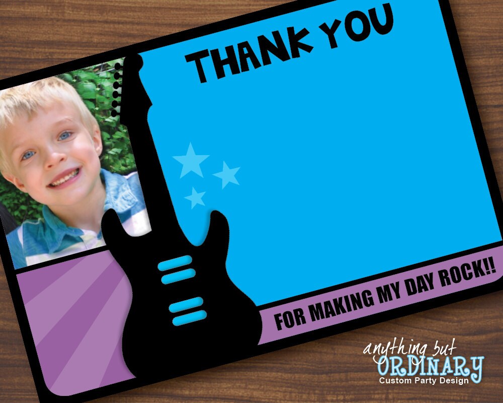 Rock Star Photo Thank You Card Photo Card EDITABLE Rockstar | Etsy