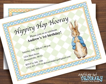 Peter Rabbit Birthday Party Invitation | Printable Vintage Peter Rabbit Invite | digital file