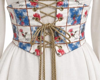 Handmade Vintage Steel-Boned Corset Belt | Lace-Up Waist Cincher