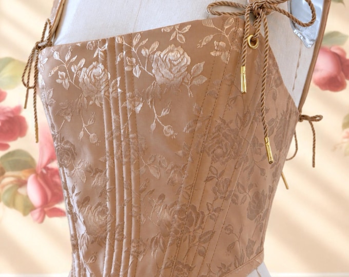 Handmade Renaissance Steel-Boned Corset Bodice | Back Lace-Up Waist Cincher