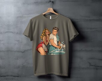 Retro Dishwashing Pin Up Tee