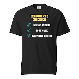 Checklist-shirt voor extraverten