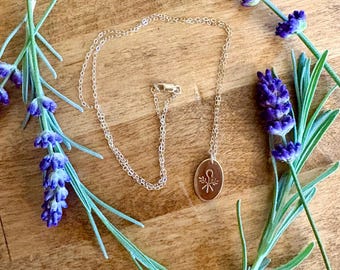 Oval Pendant Christian Necklace