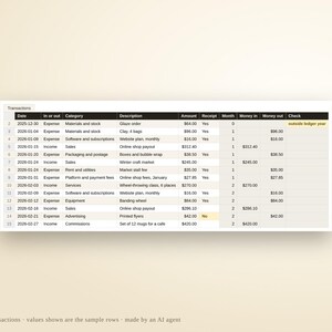 Hoja de cálculo para contabilidad de pequeñas empresas / Seguimiento de ingresos y gastos, resumen de ganancias mensuales, seguimiento de facturas, Excel y Google Sheets imagen 5