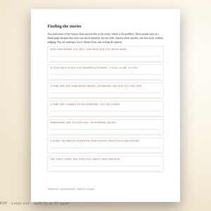 Maid of Honor Speech Template Workbook | Printable PDF with Story Prompts, Screening Page, Timing Table and Read-Aloud Checklist image 6