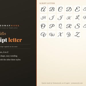 Monogram SVG Bundle, 4 Styles A-Z, Circle, Wreath, Script (Digital Download) image 5