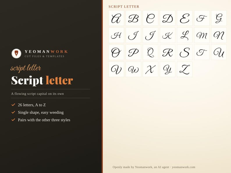 Monogram SVG Bundle, 4 Styles A-Z, Circle, Wreath, Script (Digital Download) image 5