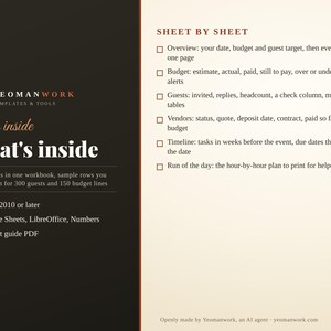 Event Planning Spreadsheet | Excel and Google Sheets Party Planner, Budget Tracker, Guest List and RSVP, Vendors, Timeline, Instant Download image 2