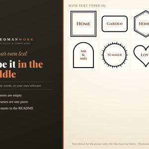 Wreath and Frame SVG Bundle, 12 Frames | Laurel Wreath, Circle, Heart, Arch, Hexagon, Scalloped Name Frame, Cricut Cut Files, PNG image 3