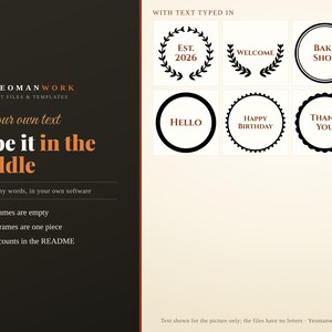 Wreath and Frame SVG Bundle, 12 Frames | Laurel Wreath, Circle, Heart, Arch, Hexagon, Scalloped Name Frame, Cricut Cut Files, PNG image 2