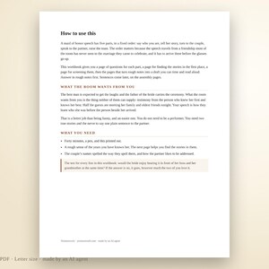 Maid of Honor Speech Template Workbook | Printable PDF with Story Prompts, Screening Page, Timing Table and Read-Aloud Checklist image 5