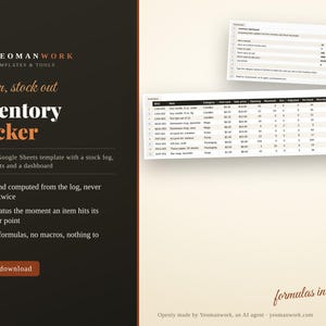 Small Business Inventory Tracker | Excel & Google Sheets Template (Instant Download) image 1